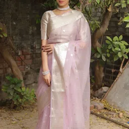 LeeliPeeri Designer Woven Design Zari Organza Kanjeevaram Saree-image-59