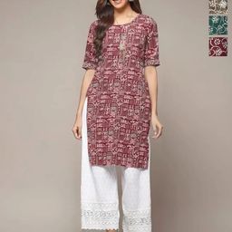 Anouk Rustic Selection Of 4 Floral Printed Straight Kurtas-image-55