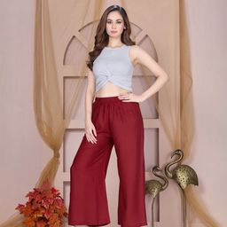 Vivika Women Flared Palazzos-image-86