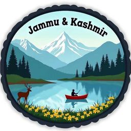 Jammu & Kashmir State Theme Souvenir Wooden Refrigerator Stylish Fridge Magnet-image-89