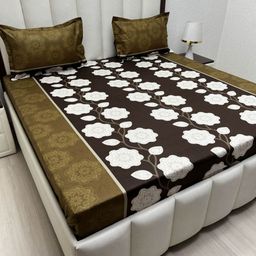 Pure Decor Passion Fur Brown Printed Pure Cotton 240 TC Queen Bedsheet Set 2.28 m x 2.54 m-picture-30