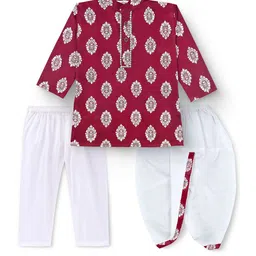 BAESD Boys Ethnic Motifs Printed Regular Kurta with Dhoti Pants-71