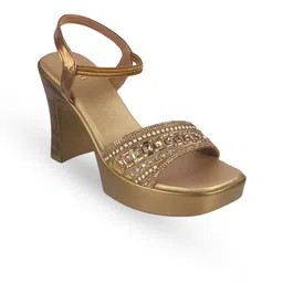 Metro Women Embellished Party Block Sandals-picture-42