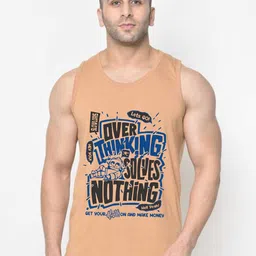 SLOWLORIS Printed Super Combed Cotton Gym Vest VSL26 OVRTNK RUST-image-4