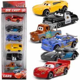 Toy's Car Play Set Gift Metal Die-cast McQueen Black Storm Pullback 6Pcs car Set-18