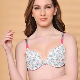PrettyCat Typography Bra Half Coverage Underwired Lightly Padded-1