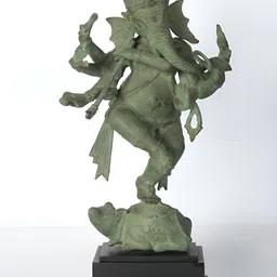 Exotic India Green & Black Eight Armed Ganesha On Mushak Religious Idol Showpiece-image-19
