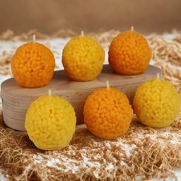 Shraddha Creation Motichur Ladoo Scented Candles - Set of 6-18