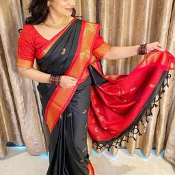 A S CREATION Woven Design Zari Pure Silk Kanjeevaram Saree-image-84