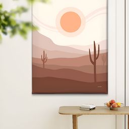 Livin'luxe White & Orange Colored Desert Sunset Printed Canvas Wall Art-picture-21