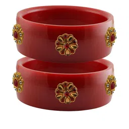 Vidhya Kangan Red Plastic Bangles-image-76