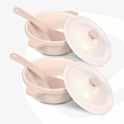 Biocomposite Serving Bowl For Kitchen With Lid | Made with Rice Husk |1250 ml each | Microwave Safe Bowls-image-13