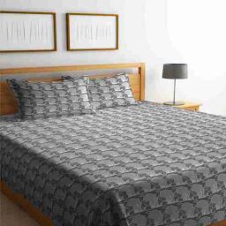 klotthe Brown Traditional 300 TC Cotton Double Bed Cover with 2 Pillow Covers-picture-13