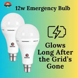 2 PCS Emergency Bulbs – 12W Each with Rechargeable Battery 3 hrs Bulb Emergency Light-5