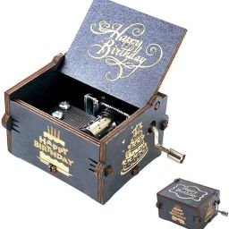 friendz wooden music box happy birthday instrument- Black (Black) 5cm-16