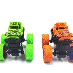 2 Pcs Green & Orange Monster Cars Friction-Powered, Unbreakable Toys for Kids 3+-image-30