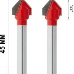 1/2" (12.5 MM Dia.) V Grooving Router Bits [12.5" X 12.5]-MM (Shank-8MM) Rotary Bit Set-11