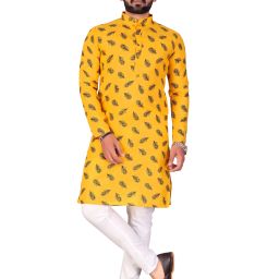 Men Printed Cotton Blend Straight Kurta-image-40