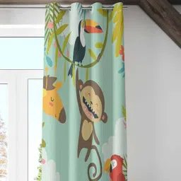 the purple tree Multicolor Satin 7 Ft Blackout Eyelet Animal Kids Curtains (Set of 2)-picture-41