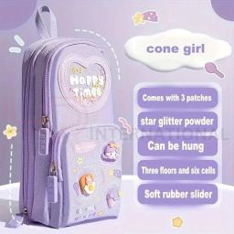 Pencil Case, 6 Layer, 3 Compartments, Large Capacity, Cute Design For Girls Geometry Box-image-72