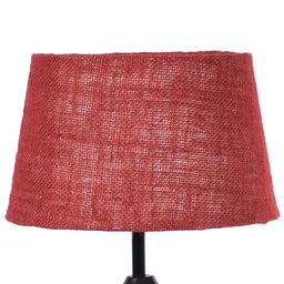 foziq Black & Maroon Textured Cylinder Shape Table Lamps With Shade image 5