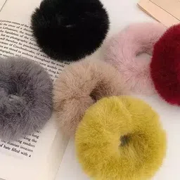CHANDERKASH Women Set Of 12 Fur Ponytail Holders-13