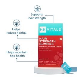 HealthKart HK Vitals Hair Strength Biotin Gummies,  60 gummies  Strawberry  image 2