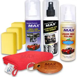 Ultimate Car Care Kit includes Dashboard & Tyre Shiner 200 ml, Liquid Wax Polish 200 ml, Vinyl & Leather Polish 200 ml, Foam applicator - 3 Pcs, Microfiber Cloth - 1 Pc Combo-image-10