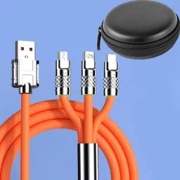 Huntindia 120W Charging Cable Unbreakable Fast Data & Charging Transfer Cable+Carry Pouch Charging Pad-image-56