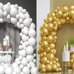 Solid White&Golden_100 Balloon-12