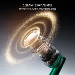 number Navo Buds X1 w/ 50H Playtime, Dual Pairing, 13mm Speakers, ENC, 45ms Low Latency Bluetooth Headset image 3