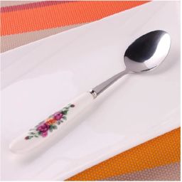 Stainless Steel Spoons, Ceramic Handle Disposable Steel Table Spoon-22