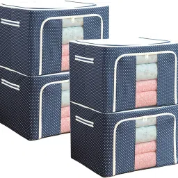 Cloth Organizer Storage Box, Foldable (66 Ltr) - Pack Of 4 Closet Divider-21