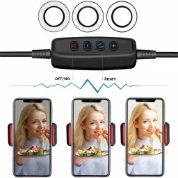 HIFY Selfie Ring Light , Single LED Light with Phone Holder And 3 Colour Modes, Dimmable Lighting for YouTube, Photo-Shoot, Video Shoot, Live Stream, Makeup & Vlogging Compatible with Lightweight Mini Collar Mic Ring Flash image 3