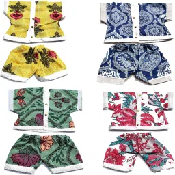 Soft Cotton Night Suit for Laddu Gopal, Kanha ji, Bal Gopal, ( Size - 5 no.), Pack of 4 Dress-2