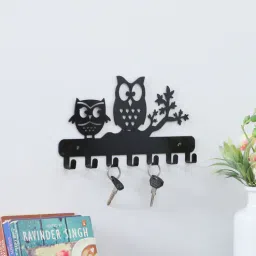 mint furnish Owl On Branch Black Metal Key holder-picture-6