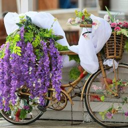Artificial wisteria Hanging Flower vine for Wedding Decor (Purple ,Set of 4) Purple Westeria Artificial Flower-32