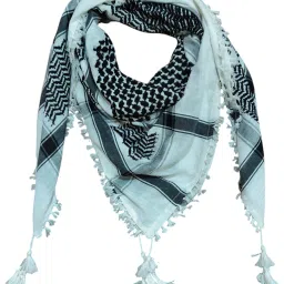 Checkered Cotton Blend Men White, Black Scarf, Fancy Scarf-image-70