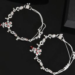 Sangria Silver-Plated Anklet-1