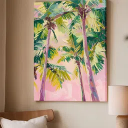 Myntra Elegant Homes Green & Pink 1 Piece Canvas Other Wall Paintings-image-99