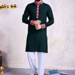 SHUBHVASTRA Men Thread Work Kurta-36