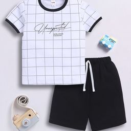 LITTLE NINJA Boys Printed Round Neck Top With Shorts-image-90