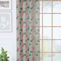 Story@home Grey & Blue Floral Sheer Long Door Curtain-image-70