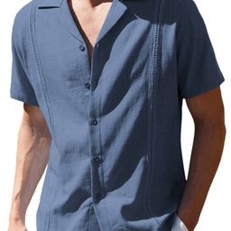 StyleCast Men Cuban Collar Solid Cotton Casual Shirt-image-66