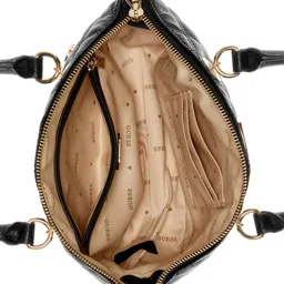 GUESS Textured PU Structured Satchel with Quilted image 5