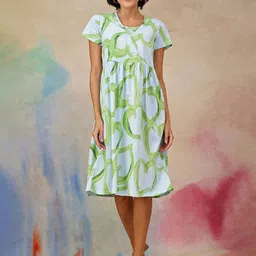 House Of Zelena Floral Print Maternity A-Line Dress-28