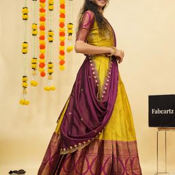 Fabcartz Semi-Stitched Lehenga & Unstitched Blouse With Dupatta image 2