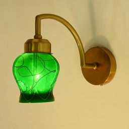 1ST TIME Green & Black Printed Glass Traditional Cylinder Wall Lamps Wall Lamps-picture-5