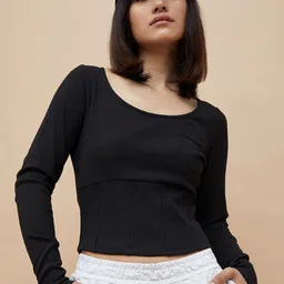 Ginger by Lifestyle Women Solid Scoop Neck Top-image-52