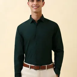 Allen Solly Men Slim Fit Solid Spread Collar Pure Cotton Formal Shirt-picture-35